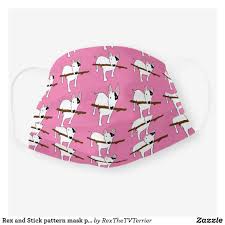 Rex And Stick Pattern Mask Pink Zazzle Com Face Mask Personal Protective Equipment Centers For Disease Control And Prevention