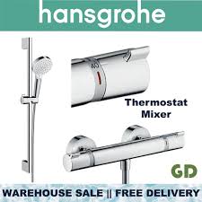 Shower valves & shower parts. Hansgrohe Thermostat Bath Mixer Shower Set With Crometta Shower Set 65cm Shower Bar Shopee Singapore