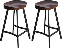 All you have to do is measure the height of your counter. Amazon Com Industrial Bar Stool Saddle Seat 26 77 Inch Counter Height Kitchen Stool Metal And Wood Dining Stools Set Of 2 Backless Stackable Fully Welded Kitchen Dining