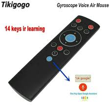 Tikigogo 2 4g Gyroscope Voice Remote Control Tv Remote Air Mouse 14pcs Ir Learning Keys Mic Search For Android Tv Box Com Voice Remote Tv Remote Remote Control