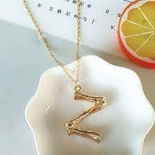 Big Letter Pendant Gold Necklace Z In 2021 Initial Pendant Necklace Handmade Jewelry Gift Initial Pendant