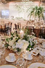 White Flowers Candle Centrepiece At Toronto S Palais Royale Greenery Wedding Centerpieces Wedding Reception Decorations Ballroom Wedding Reception