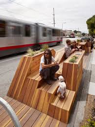 Interstice Architects Reflects San Francisco S Topography With Sunset Parklet Urban Furniture Design Urban Architecture Urban Park