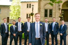 Saint Paul Spring Wedding Light Blue Bridesmaid Navy Blue Groom Blue Groomsmen