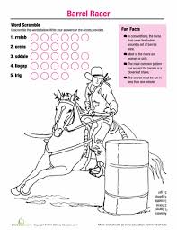 Horse Fun Barrel Racer Worksheet Education Com Horse Camp Show Horses Horses