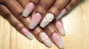 Click here to find out about pink ombre stiletto false nails from boohoo, part of our latest bellezza collection ready to shop online today! Pink Nude Ombre Coffin Nails With Encapsulated 3d Flower Germanikure Crystal Glass File Giveaway Youtube