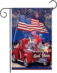 Amazon Com Pinata 4th Of July Garden Flag 12 X 18 Inch Decorative God Bless America Patriotic Flags Patriotic Pictures Christmas Garden Flag Patriotic Flag