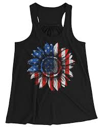 All orders are custom made and most ship worldwide within 24 hours. Women S America Sunflower Flag Tank Top 4th July Shirt Boho America Ta Shirts By Sarah