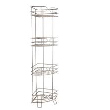 Bath Bliss Free Standing 4 Tier Corner Spa Tower In Satin 27062 Sat The Home Depot