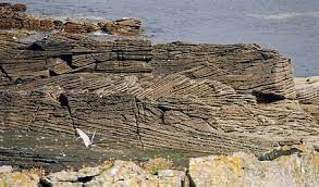 cross bedding in a fluviatile sandstone middle old red sandstone devonian on bressay shetland islands sedimentary rocks geology sedimentary