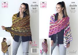 Details About Ladies Virus Shawl Double Knit Crochet Pattern Womens King Cole Riot Dk 5335
