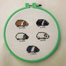 Guinea pig cross stitch pattern. Fo So Many Pigs A Gift For My Friend And Her Husband Of Their Past And Present Guinea Pigs Crossstitch