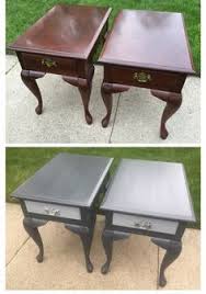 Queen Anne Coffee Table Glass Top Download Updated These Queen Anne End Tables With Charcoal In 2020 Western Furniture Painted End Tables End Table Makeover
