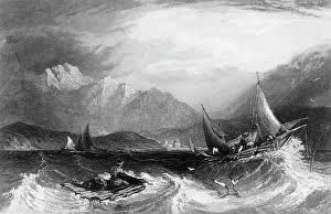 Prints of Bombay Harbour: - Fishing boats, in the Monsoon, 1845. Creator: Unknown