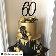 Repost Dazzlemecakes Get Repost Black And Gold For This 60th Birthday Cele 60th Birthday Cake For Men Black And Gold Birthday Cake 60th Birthday Cakes