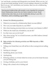 Character Education And Life Skills Grade 8 Lesson 8 Relationship Bank Account 10 Relationship Broken Promises Character Education