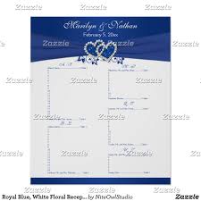 Royal Blue White Floral Reception Seating Chart 2 Zazzle