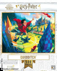 It measures 14 x 19 when completed. New York Puzzle Company Harry Potter Quidditch 500 500 Piece Jigsaw Puzzle Toys Games Amazon Com