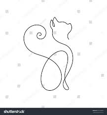 To get a repost ➰ follow & tag: One Line Cat Design Silhouettehand Drawn Stock Vector Royalty Free 657220000 Line Art Drawings Cat Tattoo Designs Line Art Tattoos