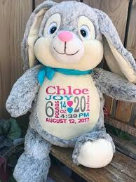 Birth Announcement Personalized Stuffed Animals Personalized Stuffed Animal Bunny Monogrammed Baby Gift Embroidered Birth Announc Monogramed Baby Gifts Personalized Baby Gifts Personalized Stuffed Animals