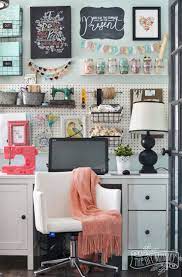 Cheery citrus craft room can also accommodate guests for tea. My Colourful Boho Craft Room Office Tour Video The Diy Mommy Craft Room Craft Room Office Small Craft Rooms