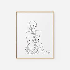 Abstract woman body fine line drawing wall art print wall art canvas painting wall picture for home wall decor 40x60cm no frame: Pin On Apartment Livin