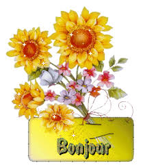 Bonjour" - Petit bouquet de couleur dominante jaune...