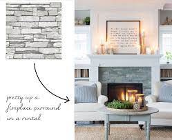 12 Peel Stick Wallpapers That Don T Look Like Wallpaper At All Emily A Clark Fireplace Surrounds Wallpaper Fireplace Peel And Stick Wallpaper