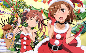 Http Konachan Net Post Show 90338 Blue Hair Blush Brown Eyes Brown Hair Cake Christm Anime Anime Christmas Anime Art Girl