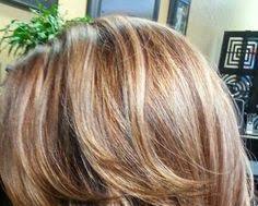 Image de Long Grey Hair with Caramel Highlights