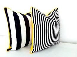 Black and white striped decorative pillows. Black And White Striped Throw Pillow Cover Thin Black And White Stripes With Yellow Back Beach Cushion Design Home Decor Signs Quirky Home Decor Throw Pillows