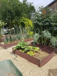 While corrugated metal was the main project, i also opted to get some pavers are build a 4th bed in order to deal with a strangely shaped area and large stump, which had me stumped for. Raised Steel Beds For Gardens Mild Or Corten Steel