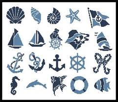 Ems design offers high quality counted cross stitch charts and machine embroidery patterns. Nautical Motifs By Artecy Cross Stitch