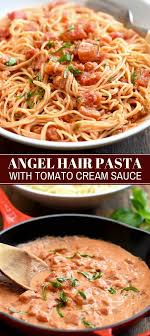 Angel Hair Pasta With Tomato Cream Sauce Recipe Best Pasta Recipes Food Recipes Tomato Cream Sauces