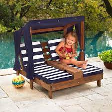 Young boys and girls will love relaxing on our outdoor chaise lounge after a long day of playing. Double Chaise Lounge With Cup Holders Honey Navy Double Chaise Lounge Kids Lounge Chair Pool Chairs