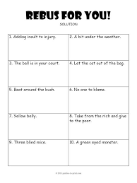 Rebus Worksheet 3 Brain Teasers Printable Worksheets Rebus Puzzles