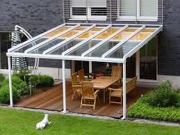 Terrasmart Terrassenuberdachung Classic Line Terrassendach Weiss Mit 3 Stutzen Und Markise Uberdachung Terrasse Terrassendach Terrassen Dach