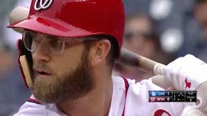 Bryce Harper appears to be wearing regular, prescription glasses. Is this  new? I'm very much ok with it.