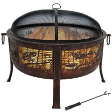 Check spelling or type a new query. Sunnydaze Decor 30 In X 25 In Steel Northwoods Fishing Wood Burning Fire Pit With Spark Screen Kf Nffp31 The Home Depot