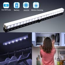 The closet light attaches to the mounting plate magnetically, meaning it can be removed and reattached without any special tools or processes. Led Closet Lights Tsv Wireless 20 Led Motion Sensor Under Cabinet Light Battery Operated Night Lighting Bar Walmart Com Walmart Com