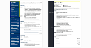 resume header examples (20+