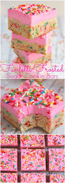 Funfetti Frosted Sugar Cookie Bars Delightful E Made Sugar Cookie Frosting Sugar Cookie Bars Yummy Cakes