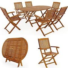 Salon De Jardin Boston Ensemble 1 Table Et 6 Chaises Bois D Acacia Avec Images Salon De Jardin Pliable Chaise Exterieur Chaises Bois
