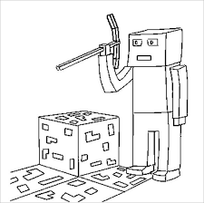 An enderman with a cake, minecraft. 16 Minecraft Coloring Pages Pdf Psd Png Free Premium Templates