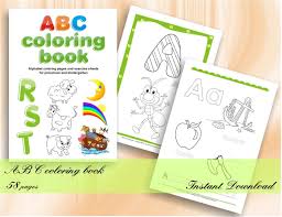 Make a fun coloring book out of family photos wi. Abc Coloring Book Alphabet Coloring Pages For Preschool And Etsy