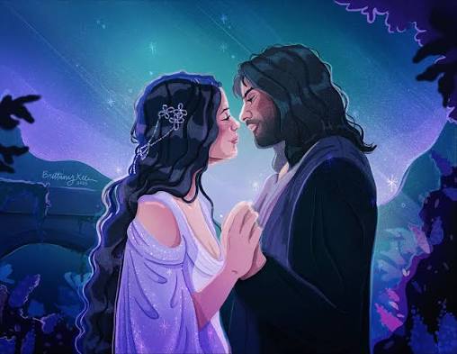 Arwen and Aragorn from Lord of the Rings 💍🌋✨ I'm gearing up for FanX this  September with some pop culture couples! I hope you like them so far 🤭  #lordoftheringsart #lordoftheringsfan #fanart #