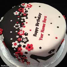 Write Name On Elegant Birthday Cake Happy Birthday Greetings Cakes Cake Writing Happy Birthday Cake Images Cake Name