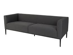 All our couches are custom made to order with your colour choice of fabric or leather and are covered by plush 10 year peace of mind warranty. Lounge Hire Sleek 3 Seater Sofa In Grey Fabric