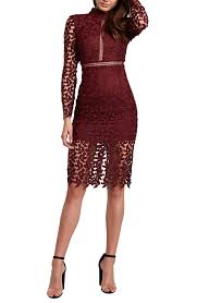 Women S Bardot Alberta Lace Long Sleeve Body Con Dress Size Large Burgundy Long Sleeve Cocktail Dress Burgundy Cocktail Dress Bodycon Dress