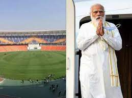 The narendra modi stadium in the sardar ballavbhai patel sports enclave in motera in ahmedabad, now the world's largest cricket stadium in terms of capacity, was inaugurated today by president ram nath kovind. Motera Stadium Renamed Narendra Modi Stadium As President Ram Nath Kovind Inaugurates The Venue Cricket News Times Of India